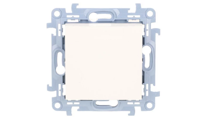 Simon 10 Łącznik uniwersalny – schodowy bez piktogramu (moduł) 10 AX, 250 V~, szybkozłącza biały CW6C.01/X/11