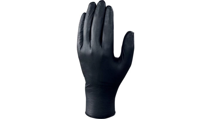 RĘKAWICE JEDNORAZOWE Z NITRYLU, NIEPUDROWANE, OPAKOWANIE 100, CZARNE, ROZMIAR 10/11, V1460B10010