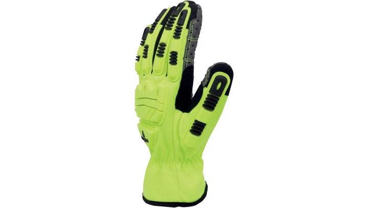 Rękawice udarowe, wielozadaniowe, doskonała chwytność dzięki wypustkom z PVC, kolor żółty, rozmiar 7, VV906JA07