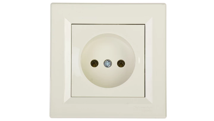 Gniazdo pojedyncze 2P, kremowy Asfora EPH3000123
