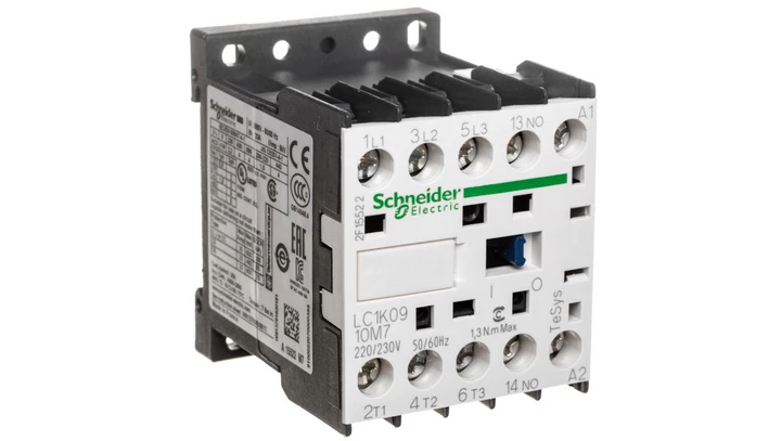 Stycznik mocy, AC3, 9A, 3P, 1NO, cewka 220/230VAC, zaciski skrzynkowe TeSys K LC1K0910M7