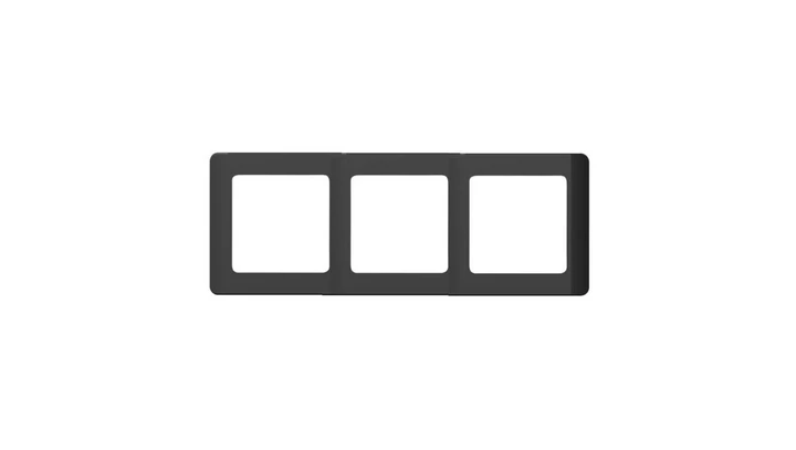 Ramka potrójna, Silva, czarna / 46429