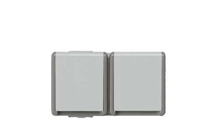 Siemens Gniazdo wtykowe podwójne natynkowe kolor szary, 16A, IP44, 5UB4722