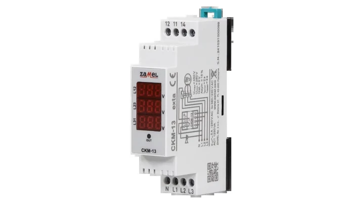 Cyfrowy czujnik kolejności i zaniku faz ze wskaźnikiem napięcia CKM-13 EXT10000328