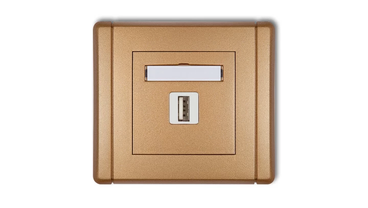 FLEXI Ładowarka USB pojedyncza, 5V, 1A złoty metalik 8FCUSB-1