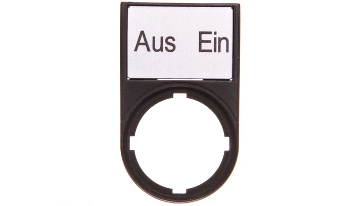 Tabliczka opisowa AUS-EIN 50x30mm czarna 22mm prostokątna M22S-ST-D10 216490