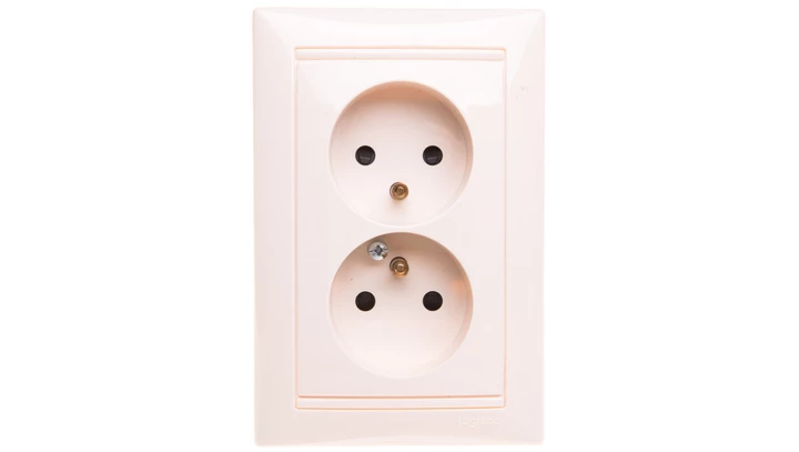 VALENA Gniazdo podwójne z/u 16A IP20 kremowe 774178