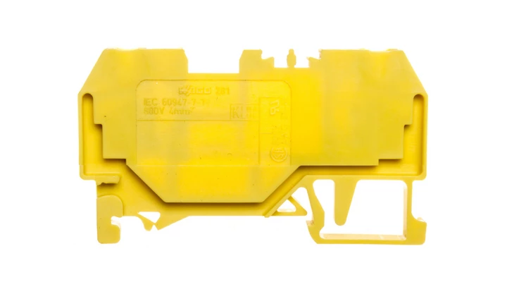 Złączka szynowa 2-przewodowa 4mm2 żółta 281-906 /50szt./