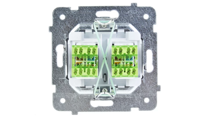 KARO Gniazdo komputerowe podwójne RJ45 kat.5e MMC czekoladowy metalik GPK-2S/K/m/40