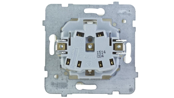 KARO Gniazdo pojedyncze b/u z przesłonami ecru perłowy GP-1SP/m/42