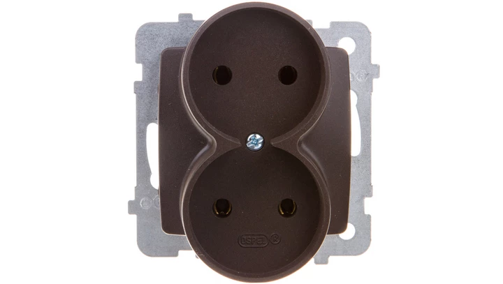 KARO Gniazdo podwójne b/u czekoladowy metalik GP-2SR/m/40