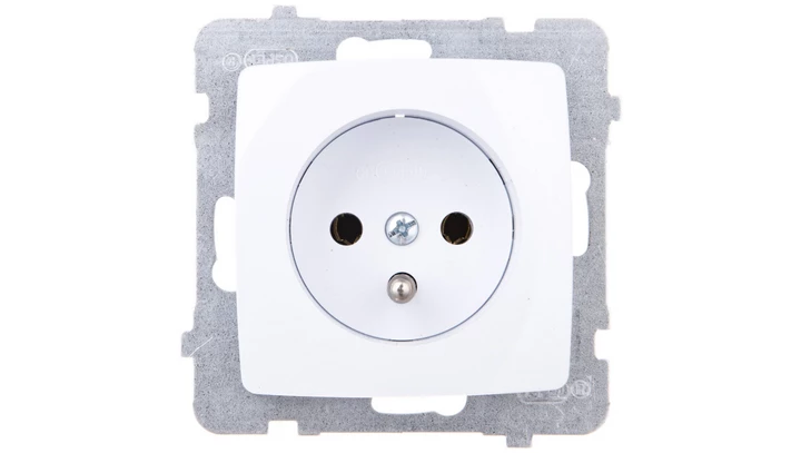 KARO Gniazdo pojedyncze z/u białe GP-1SZ/m/00