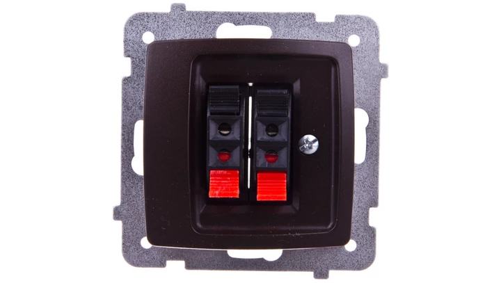 KARO Gniazdo głośnikowe podwójne czekoladowy metalik GG-2S/m/40