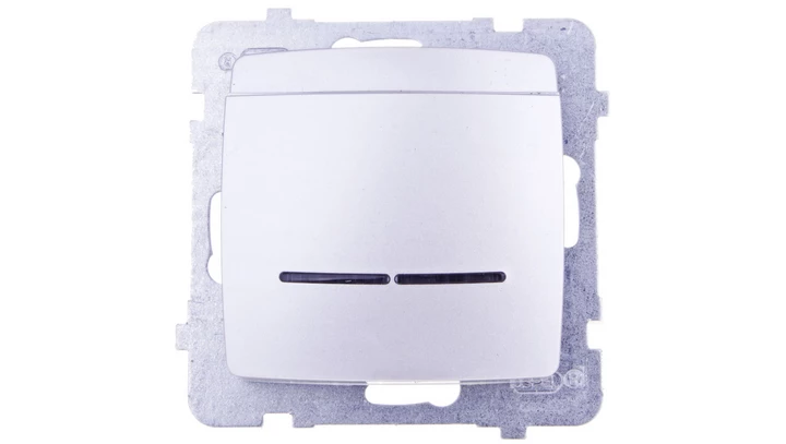 KARO Łącznik hotelowy z podświetleniem srebrny perłowy ŁP-15SS/m/43