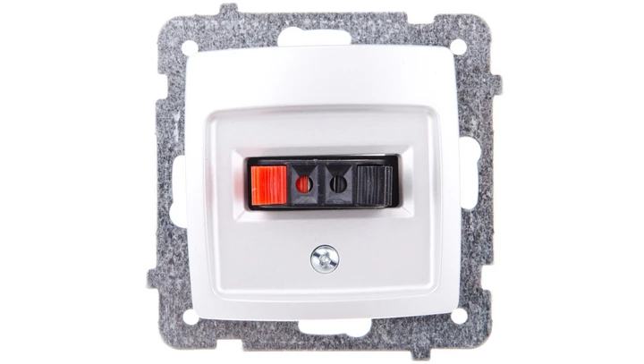 KARO Gniazdo głośnikowe pojedyncze srebrny perłowy GG-1S/m/43