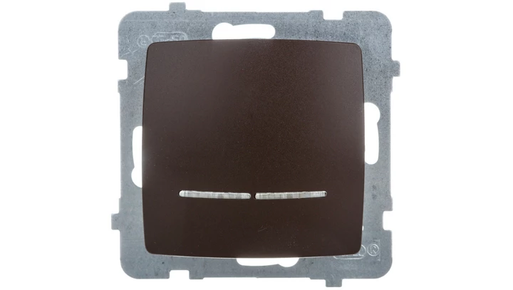 KARO Łącznik pojedynczy z podświetleniem czekoladowy metalik ŁP-1SS/m/40