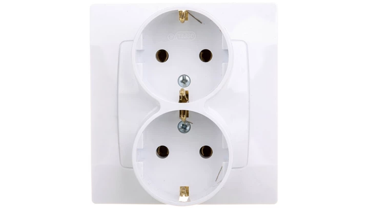 KARO Gniazdo podwójne z/u Schuko białe GP-2SS/00