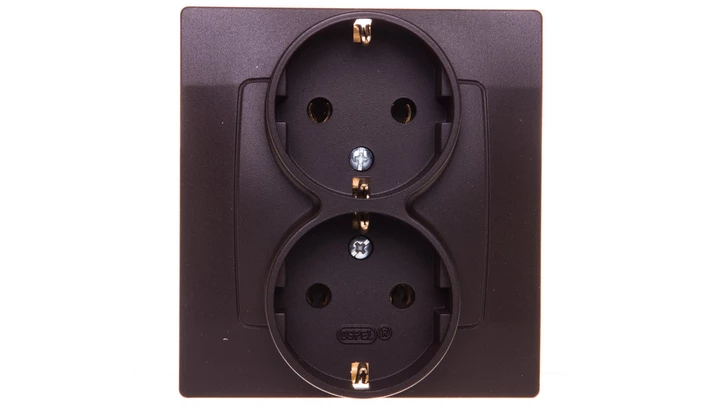 KARO Gniazdo podwójne z/u Schuko czekoladowy metalik GP-2SS/40
