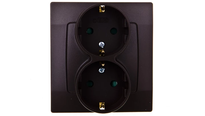 KARO Gniazdo podwójne z/u Schuko z przesłonami czekoladowy metalik GP-2SSP/40