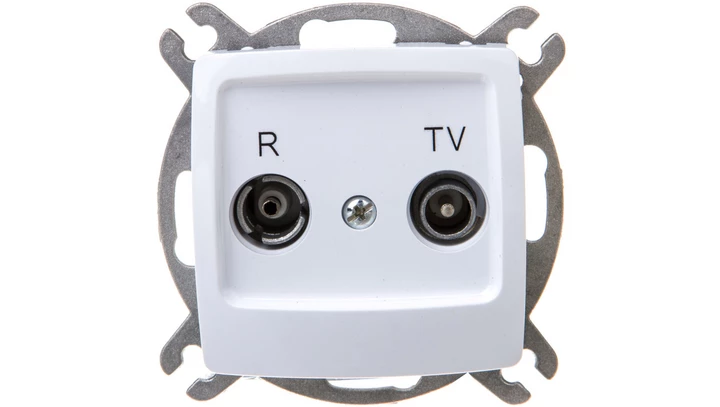 KARO Gniazdo antenowe RTV końcowe 2,5-3dB białe GPA-SK/m/00