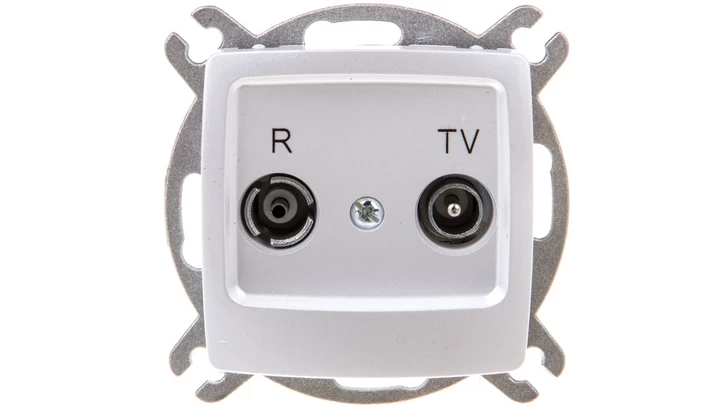 KARO Gniazdo antenowe RTV końcowe 2,5-3dB srebrny perłowy GPA-SK/m/43