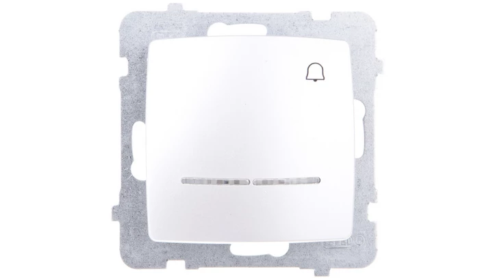 KARO Przycisk /dzwonek/ z podświetleniem srebrny perłowy ŁP-6SS/m/43