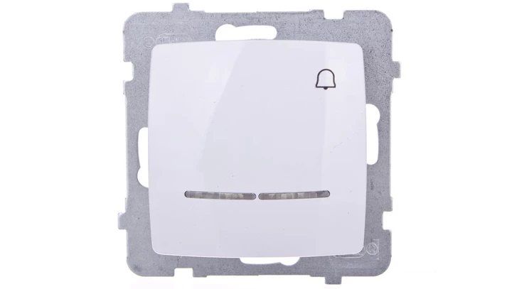 KARO Przycisk /dzwonek/ z podświetleniem biały ŁP-6SS/m/00