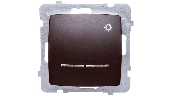 KARO Przycisk /światło/ z podświetleniem czekoladowy metalik ŁP-5SS/m/40