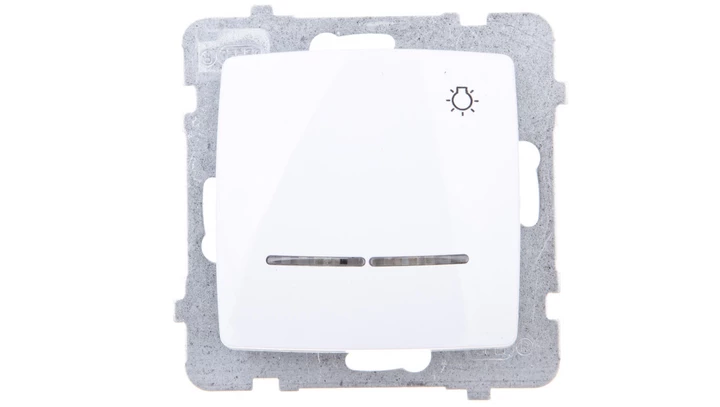 KARO Przycisk /światło/ z podświetleniem biały ŁP-5SS/m/00