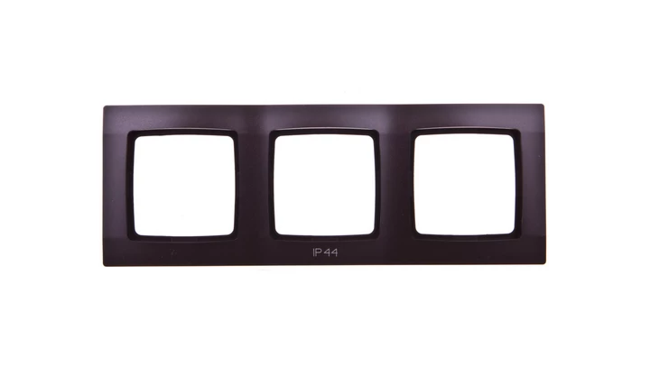 KARO Ramka potrójna do łączników IP44 czekoladowy metalik RH-3S/40