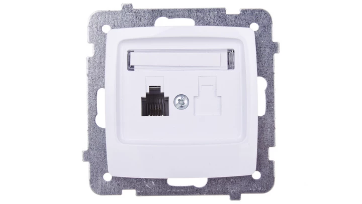 KARO Gniazdo telefoniczne pojedyncze RJ11 białe GPT-1S/m/00