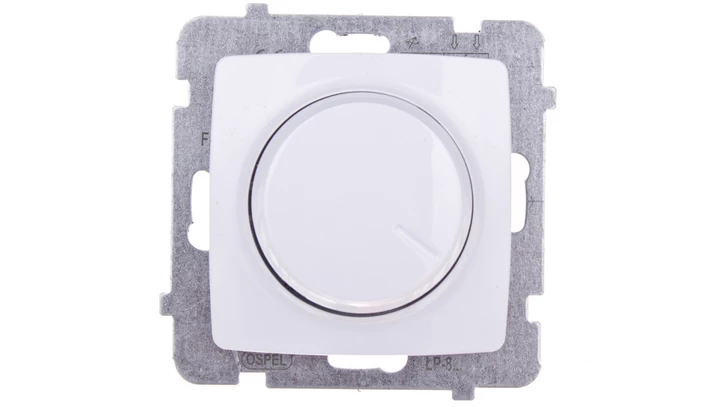 KARO Ściemniacz przyciskowo-obrotowy /żarowy i halogenowy/ biały ŁP-8S/m/00