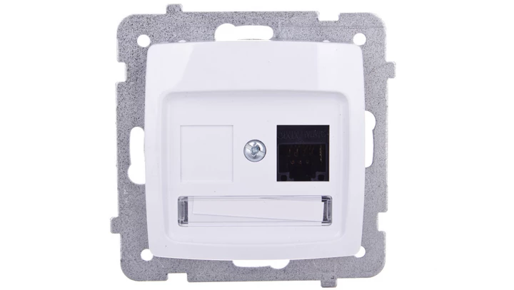 KARO Gniazdo komputerowe pojedyncze RJ45 kat.5e MMC białe GPK-1S/K/m/00