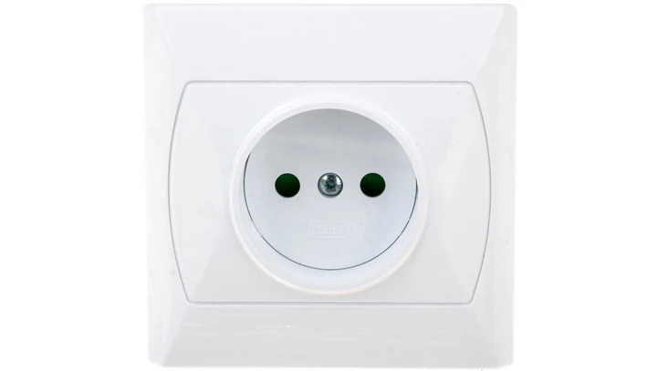 AKCENT Gniazdo pojedyncze b/u z przesłonami białe GP-1AP/00