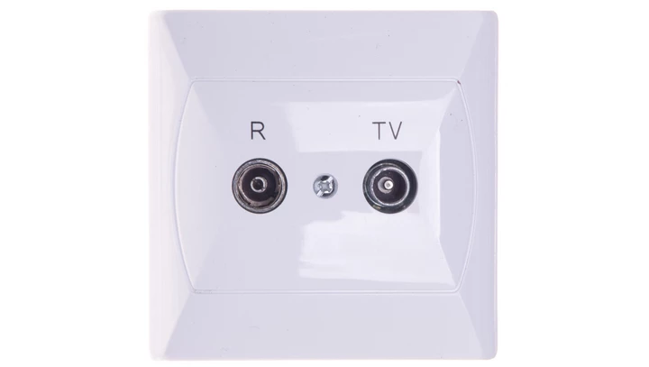 AKCENT Gniazdo antenowe RTV zakończeniowe 10dB białe GPA-10APZ/00