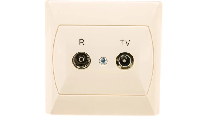 AKCENT Gniazdo antenowe RTV zakończeniowe 10dB beżowe GPA-10APZ/01