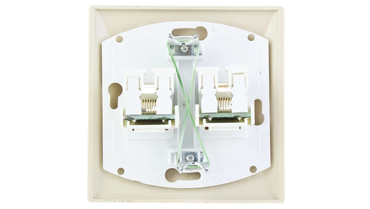 AKCENT Gniazdo komputerowe podwójne RJ45 kat.5e FOREX beżowe GPK-2A/F/01