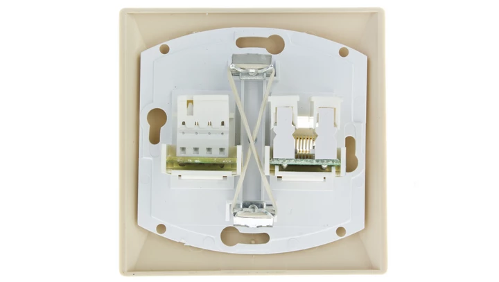 AKCENT Gniazdo teleinformatyczne RJ45 + RJ11 beżowe GPKT-A/F/01