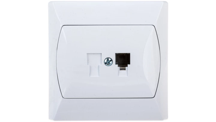 AKCENT Gniazdo telefoniczne pojedyncze RJ11 białe GPT-1A/00