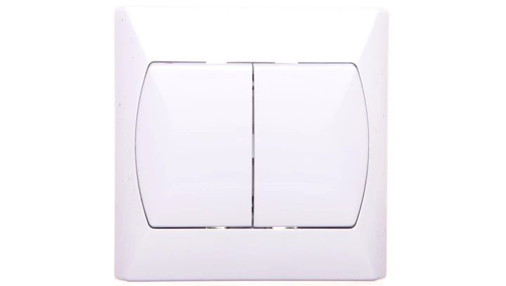 AKCENT Łącznik schodowy podwójny z podświetleniem biały ŁP-10AS/00