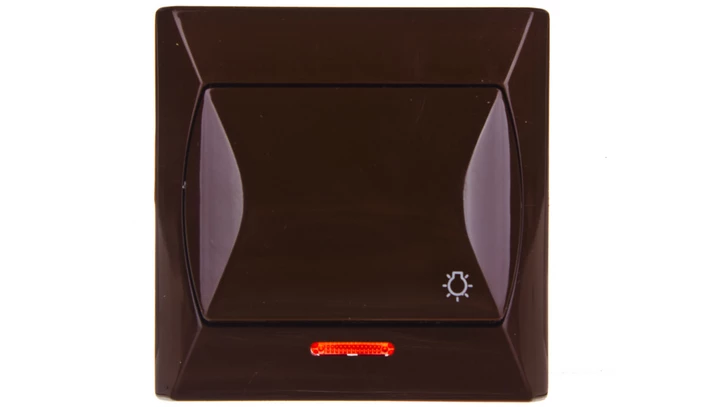 AKCENT Przycisk /światło/ z podświetleniem brązowy ŁP-5AS/24