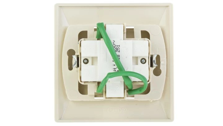 AKCENT Łącznik schodowy + pojedynczy z podświetleniem beżowy ŁP-9AS/01