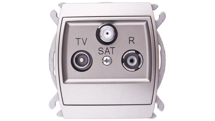 GAZELA Gniazdo antenowe RTV-SAT końcowe satynowe GPA-JS/m/16/16