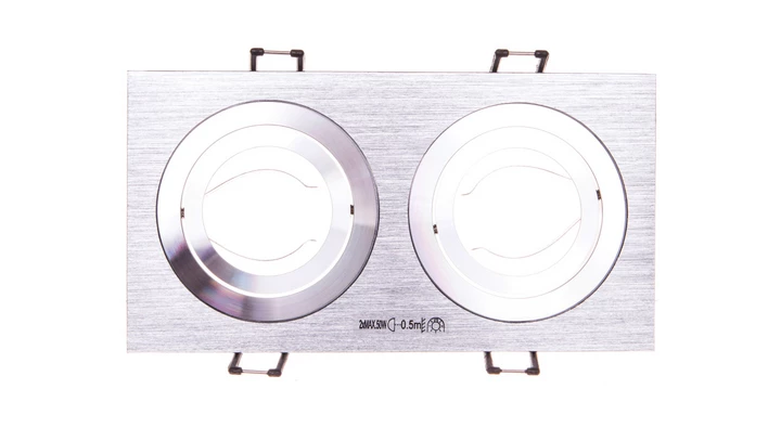 Oprawa punktowa 2x50W GX5,3 IIIkl. 12V IP20 SEIDY CT-DTL250-AL aluminium szczotkowane 18282
