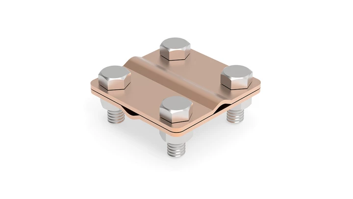 Złącze krzyżowe 4-otworowe miedziane 1.1 CU /90100103/