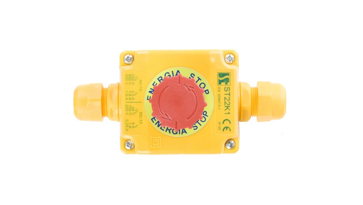 Kaseta z przyciskiem bezpieczeństwa przez obrót 1Z 1R IP65 ST22K108-2