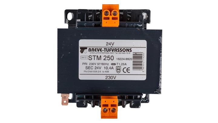 Transformator 1-fazowy bezpieczeństwa STM 250 230/ 24V 10,4A, Ta 40, 16224-9920