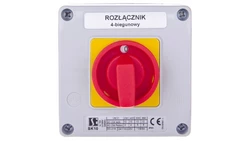 Łącznik krzywkowy 0-1 10A 4P w obudowie żółto-czerwony SK10-2.8210OB12ZC