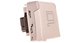 PLEXO55 Gniazdo pojedyncze z/u 16A z blokadą białe/ecru 069623