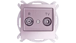 IMPRESJA Gniazdo antenowe RTV przelotowe 16dB tytan GPA-16YP/m/23